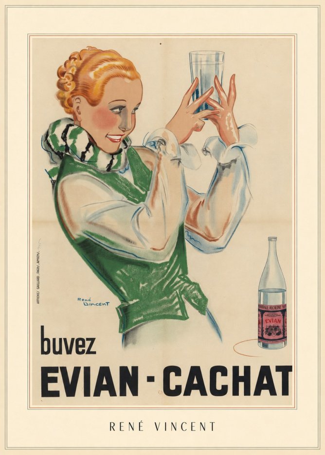René Vincent Evian - Cachat No4 - Plakat