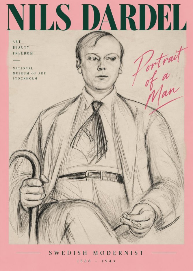 Nils Dardel Portrait of a Man No4 - Plakat