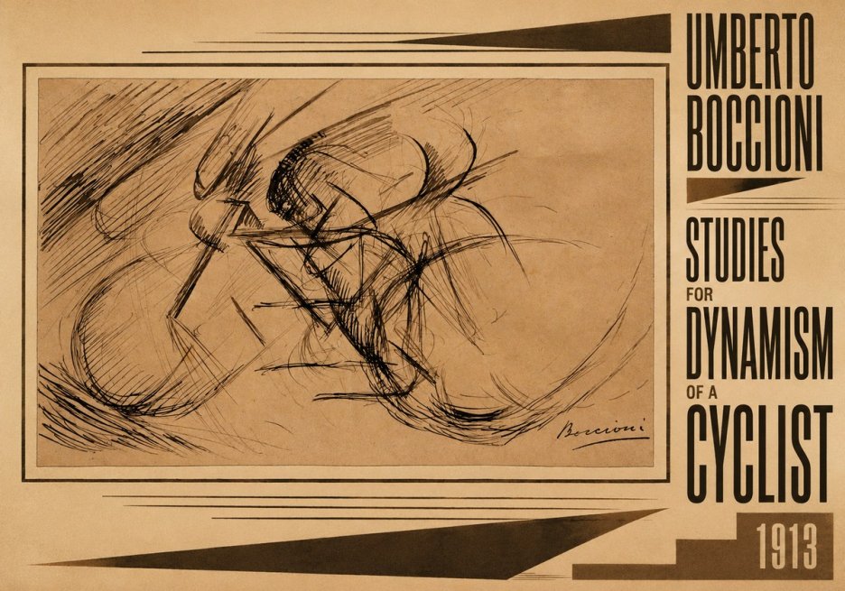 Umberto Boccioni Studies for Dynamism of a Cyclist No5 - Plakat