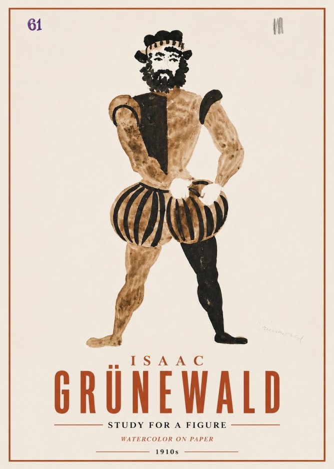 Isaac Grünewald Study for a Figure No6 - Plakat