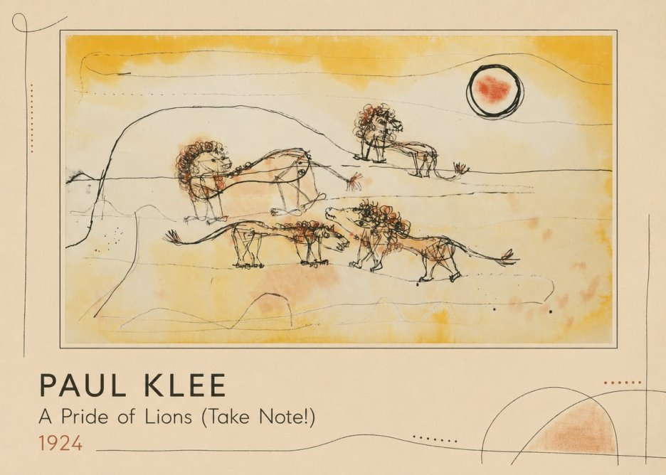 Paul Klee A Pride of Lions (Take Note!) No1 - Plakat