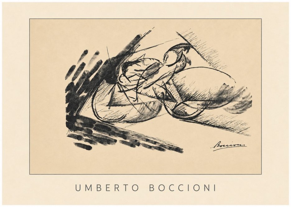 Umberto Boccioni Dynamism of a Cyclist I No4 - Plakat