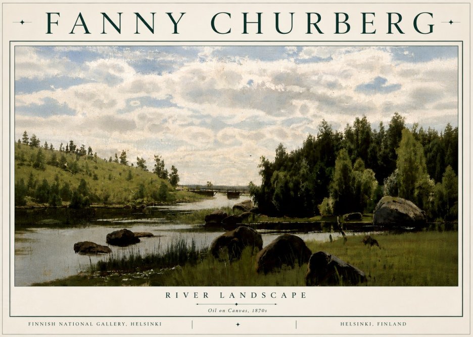Fanny Churberg River Landscape No6 - Plakat