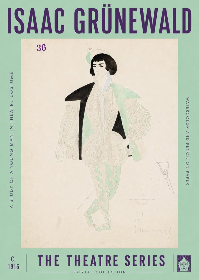 Isaac Grünewald A Study of a Young Man in Theatre Costume No2 - Plakat