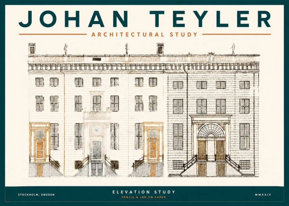 Johan Teyler Elevation Study No3 - Plakat