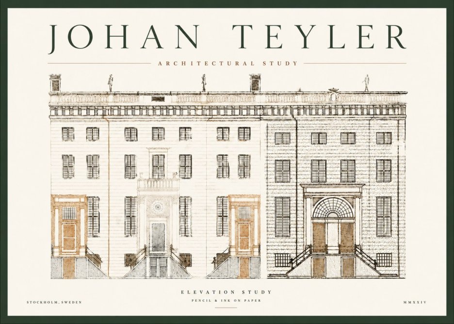 Johan Teyler Elevation Study No4 - Plakat