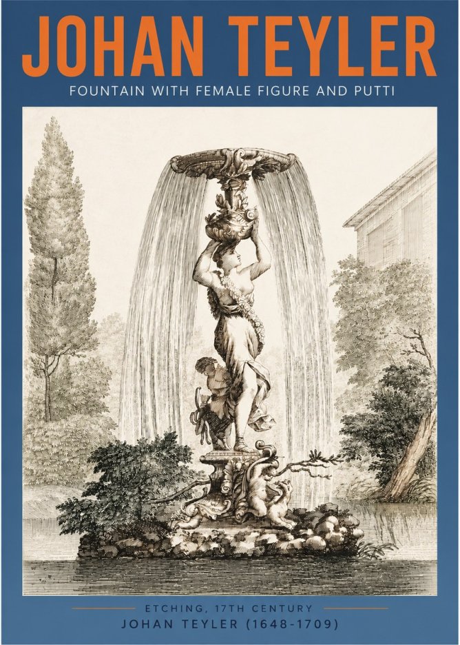 Johan Teyler Fountain with Allegorical Figures No4 - Plakat
