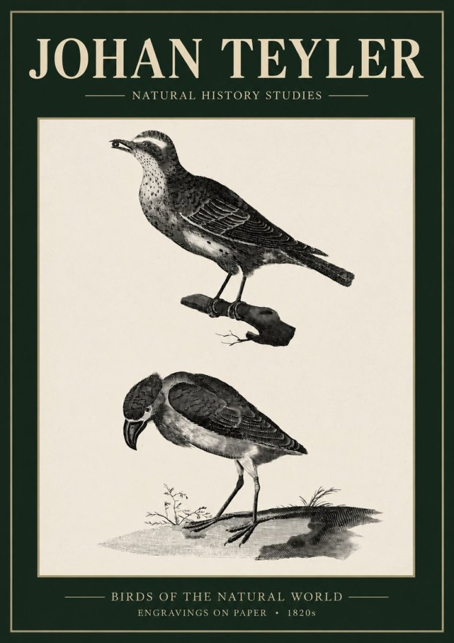 Johan Teyler Birds of the Natural World No3 - Plakat