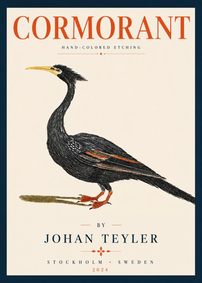 Johan Teyler Cormorant No5 - Plakat