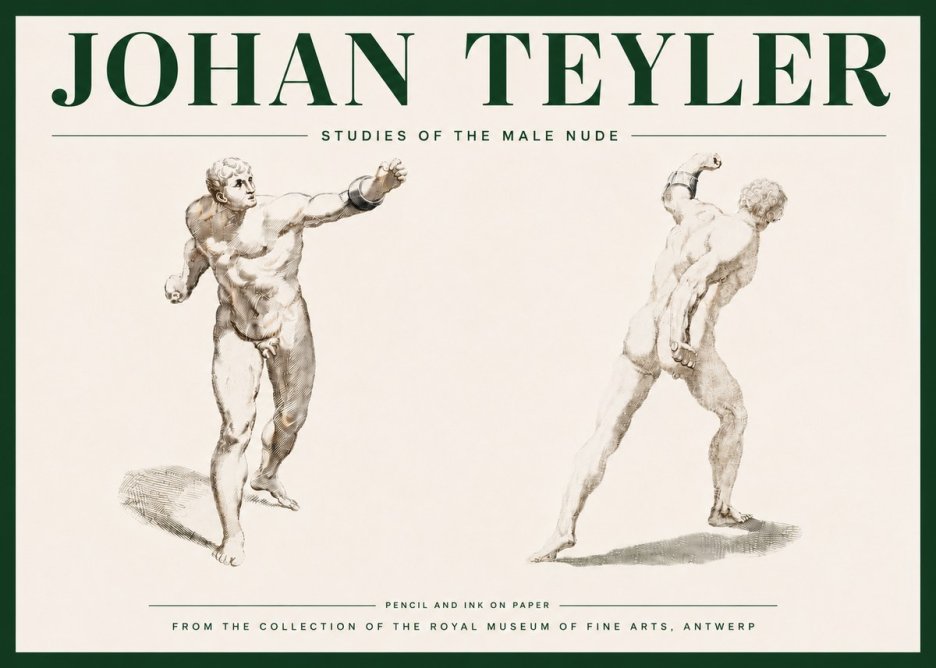 Johan Teyler Studies of the Male Nude No4 - Plakat