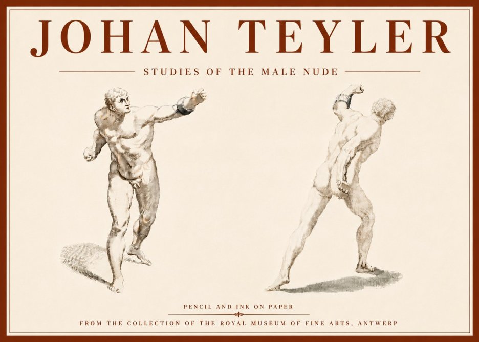 Johan Teyler Studies of the Male Nude No6 - Plakat