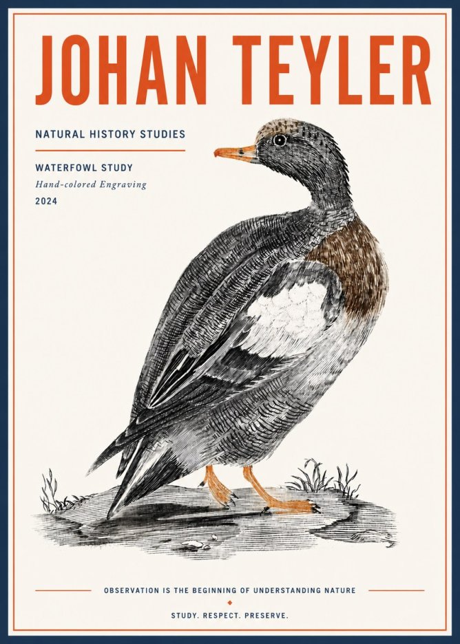 Johan Teyler Waterfowl Study No4 - Plakat