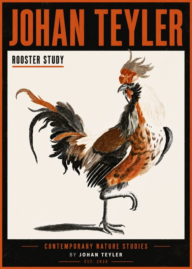 Johan Teyler Rooster Study No6 - Plakat