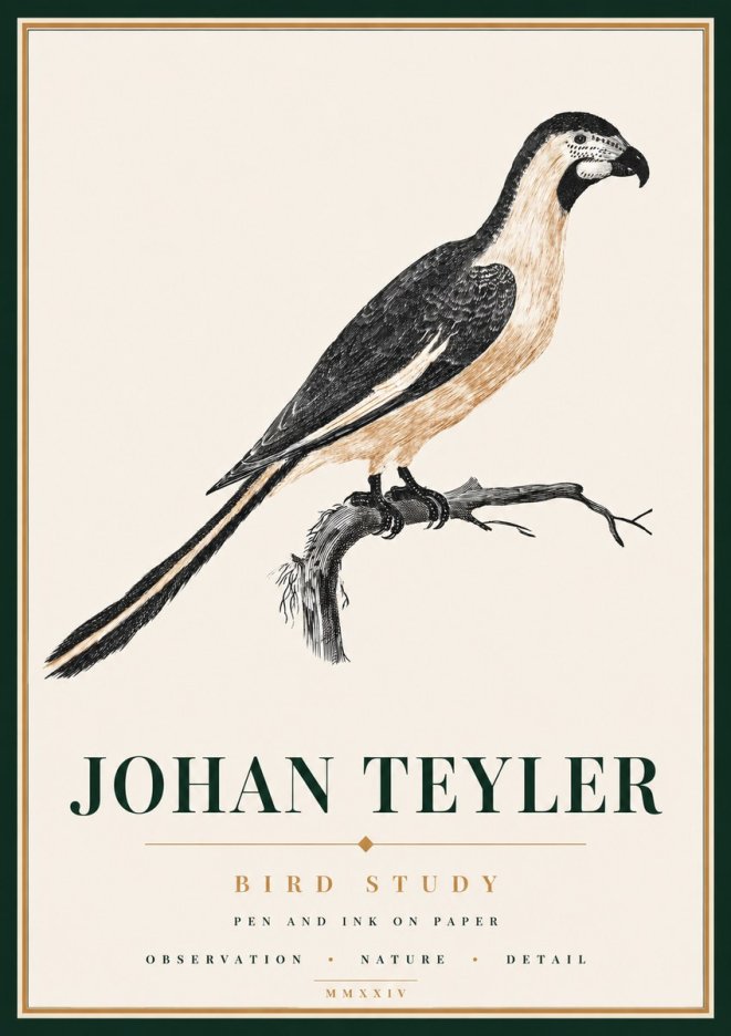 Johan Teyler Bird Study I No6 - Plakat