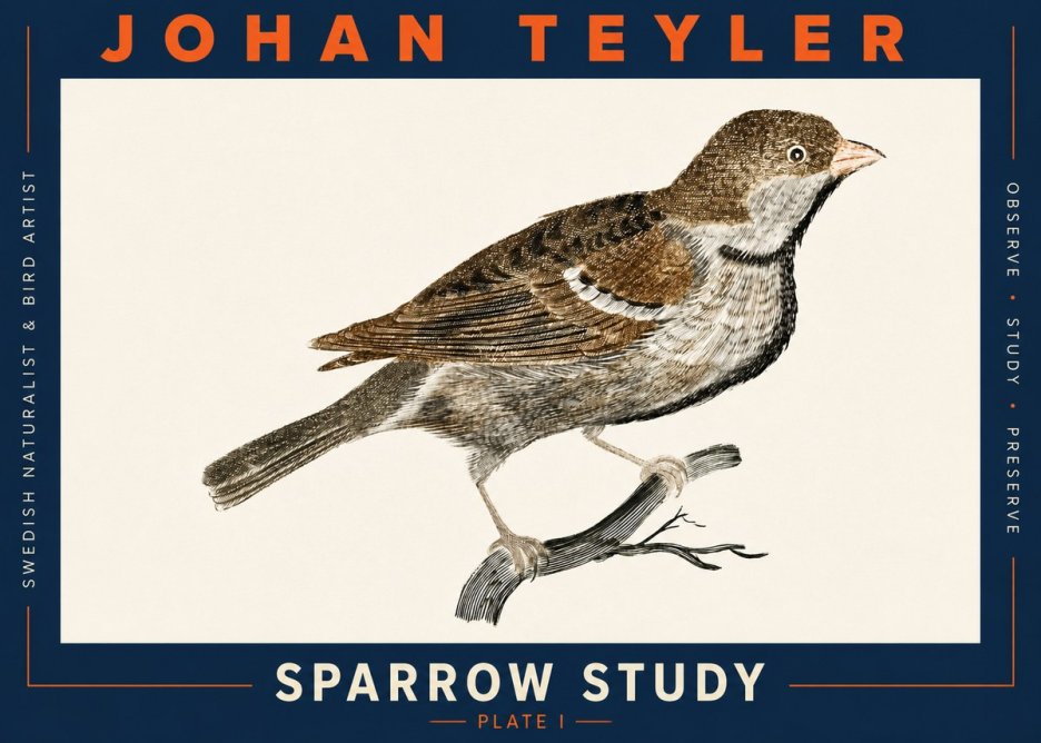 Johan Teyler Sparrow Study No3 - Plakat