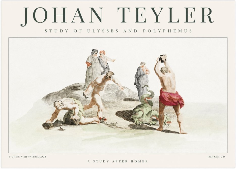 Johan Teyler Study of Ulysses and Polyphemus No1 - Plakat