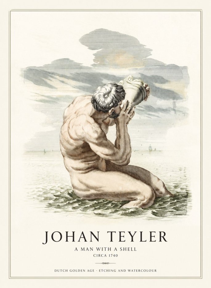 Johan Teyler A Man with a Shell No1 - Plakat