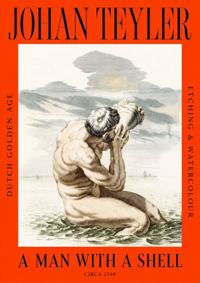 Johan Teyler A Man with a Shell No2 - Plakat