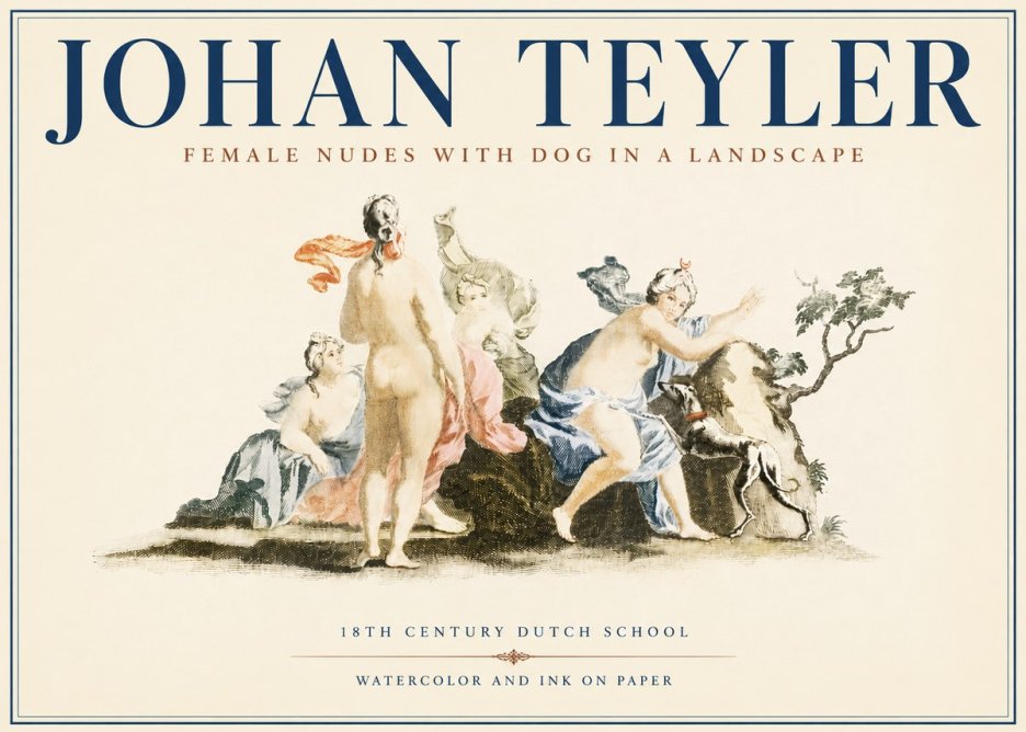 Johan Teyler Nudi Femminili Con Cane in Paesaggio No4 - Plakat
