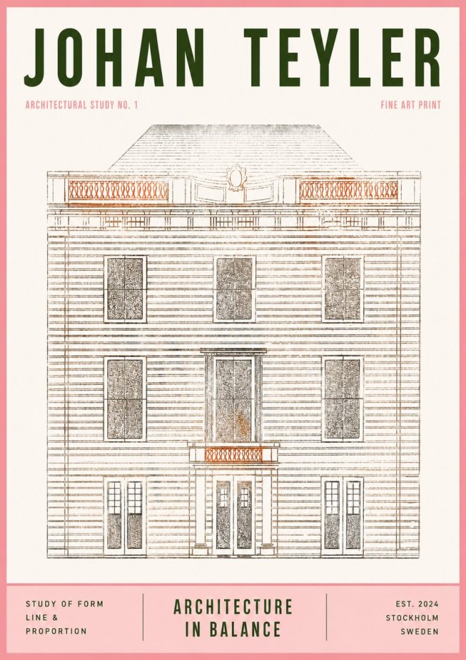 Johan Teyler Architectural Study No. 1 II No3 - Plakat