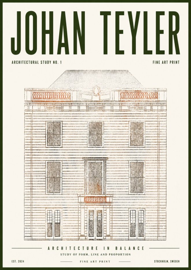 Johan Teyler Architectural Study No. 1 II No5 - Plakat