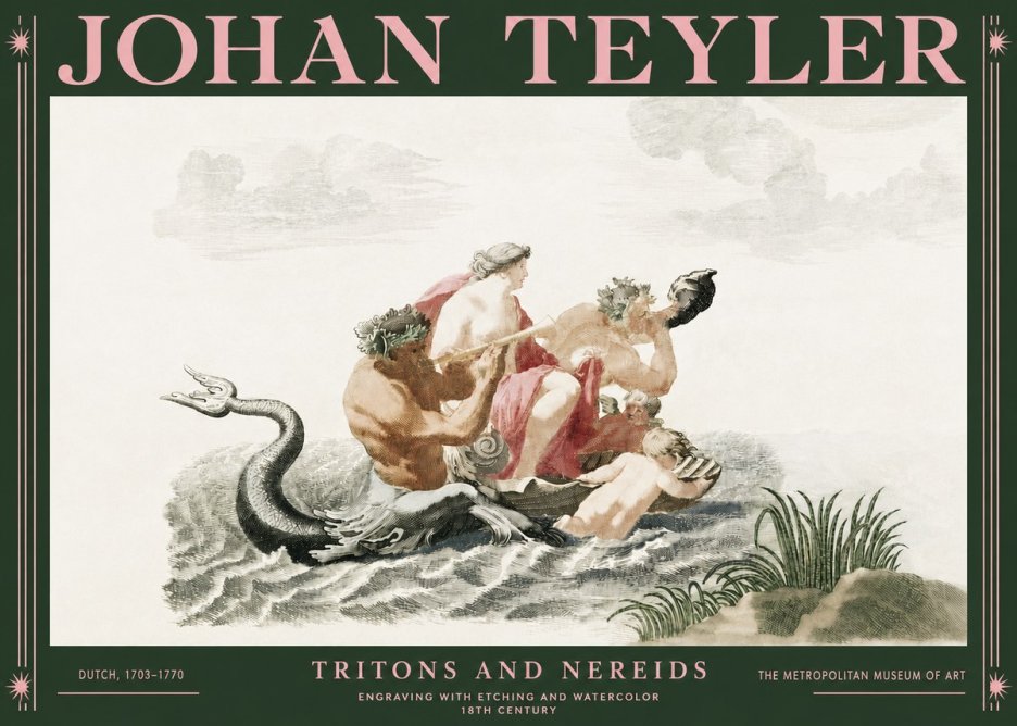 Johan Teyler Tritons and Nereids No3 - Plakat