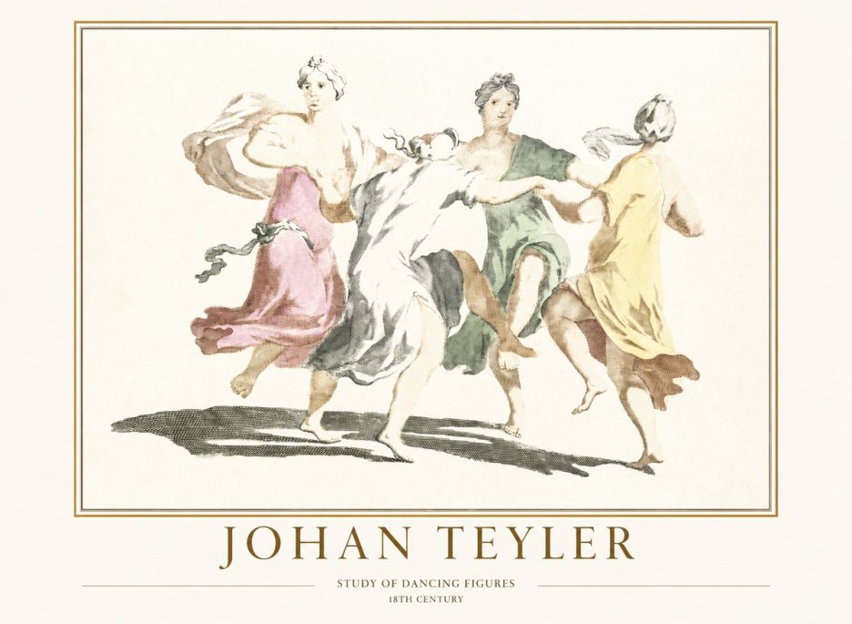 Johan Teyler Study of Dancing Figures No1 - Plakat