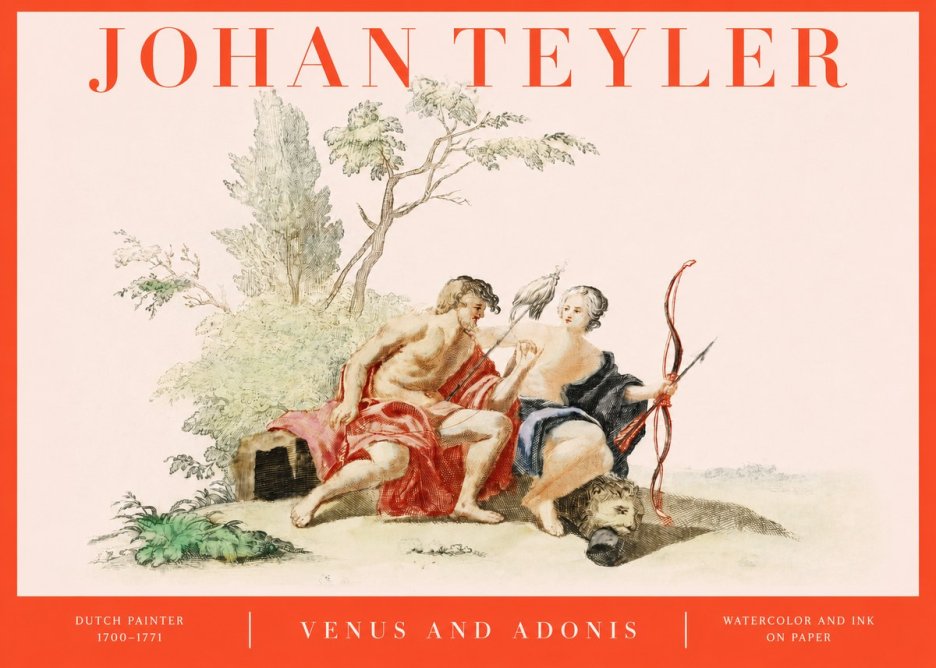 Johan Teyler Venus and Adonis No2 - Plakat