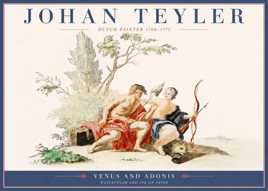 Johan Teyler Venus and Adonis No4 - Plakat