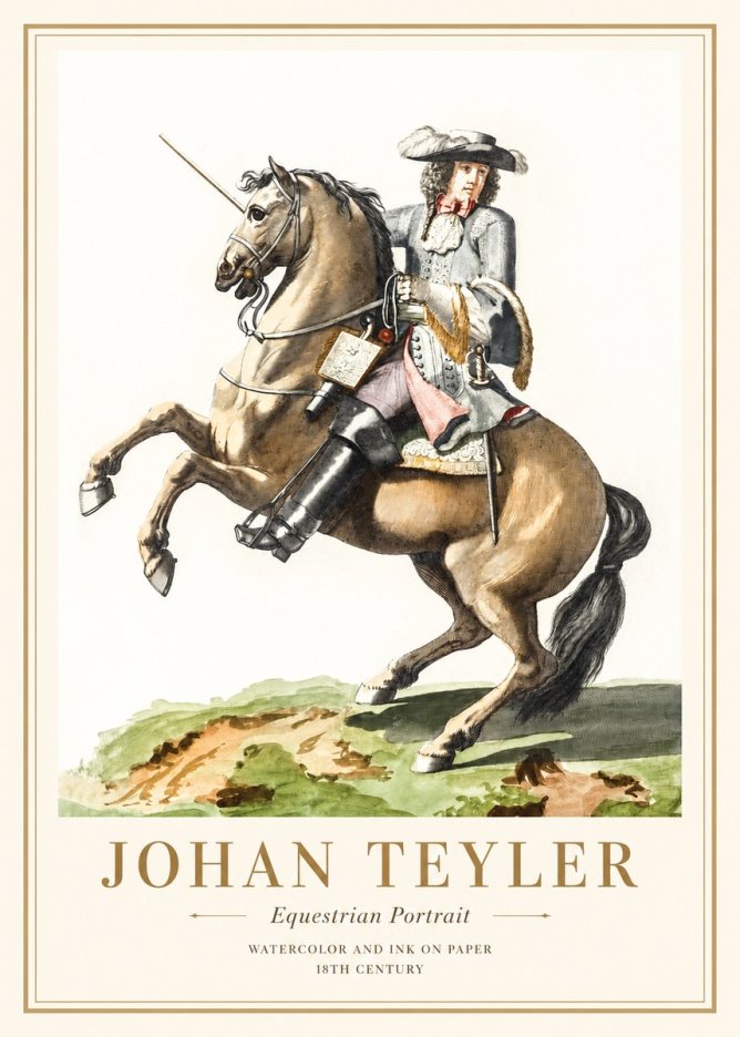 Johan Teyler Equestrian Portrait No1 - Plakat