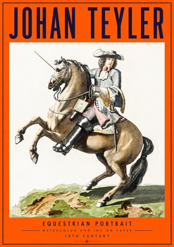 Johan Teyler Equestrian Portrait No2 - Plakat