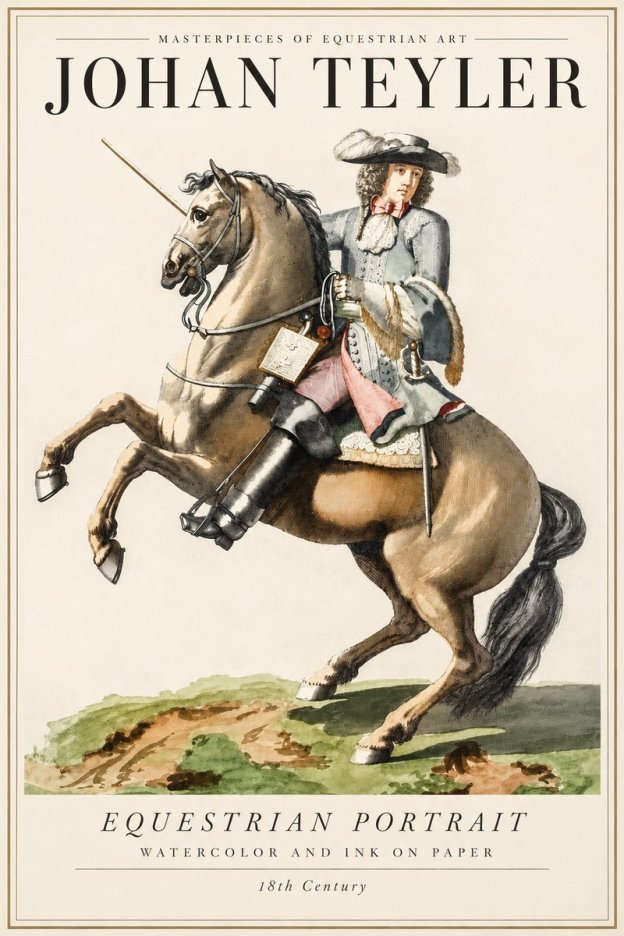 Johan Teyler Equestrian Portrait No4 - Plakat