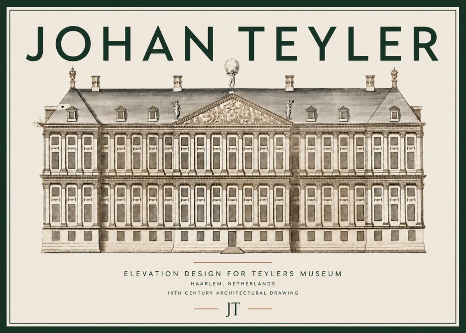 Johan Teyler Elevation Design for Teylers Museum, Haarlem No4 - Plakat