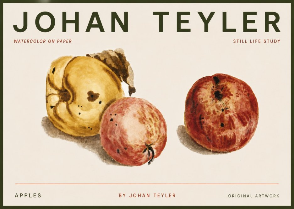 Johan Teyler Apples - Watercolor No4 - Plakat