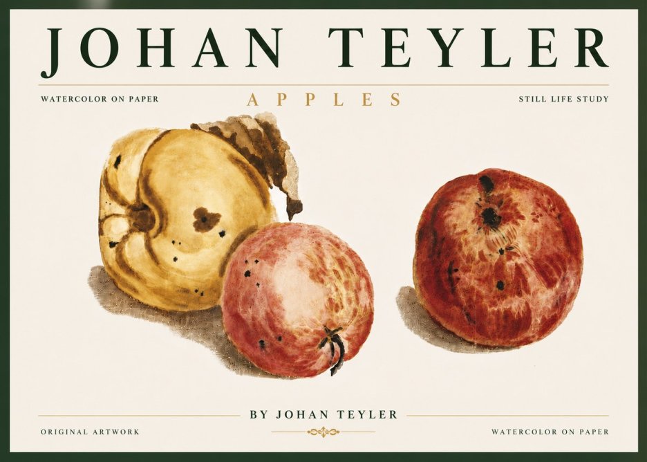 Johan Teyler Apples - Watercolor No6 - Plakat
