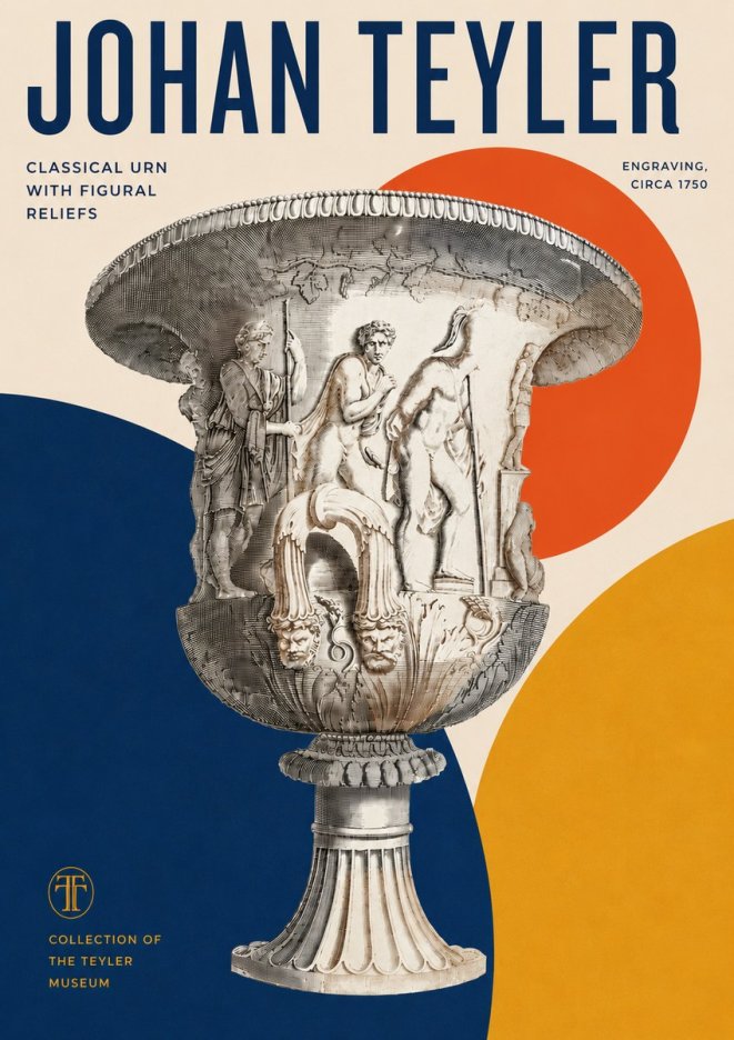 Johan Teyler Classical Urn with Figural Reliefs I No5 - Plakat