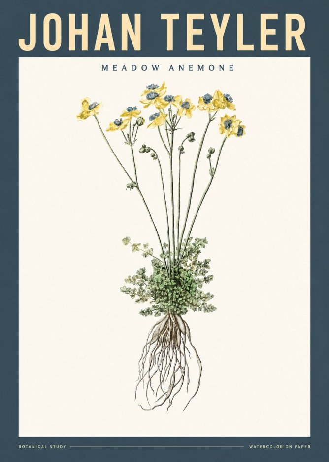 Johan Teyler Meadow Anemone No2 - Plakat