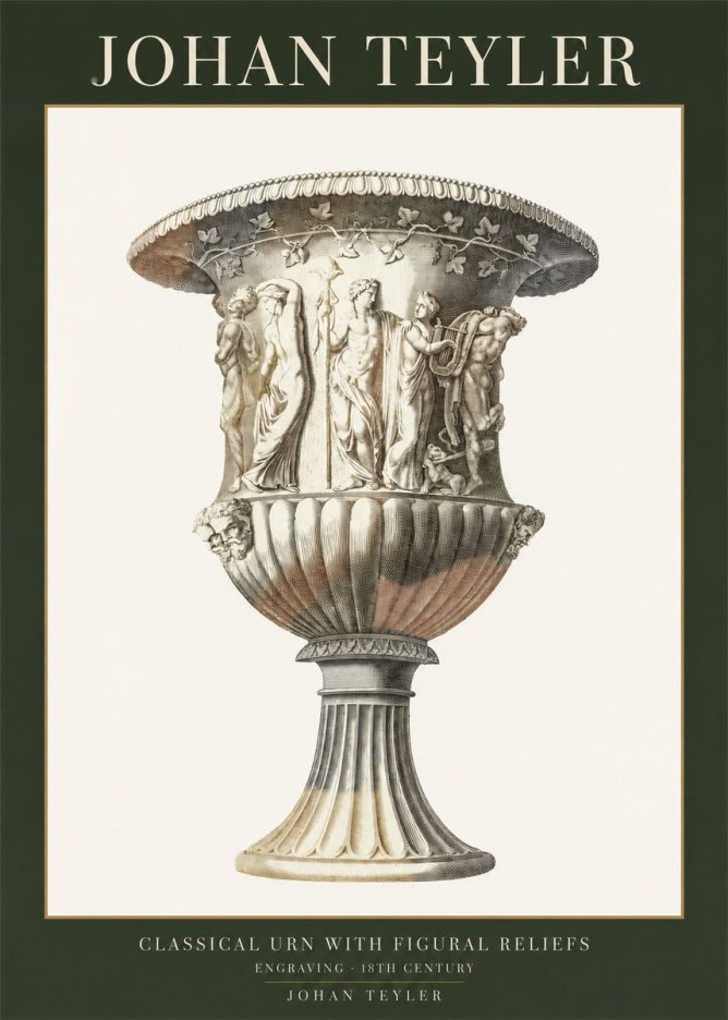 Johan Teyler Classical Urn with Figural Reliefs II No1 - Plakat
