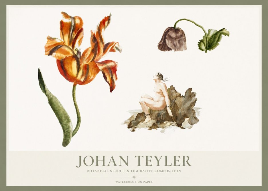 Johan Teyler Botanical Studies & Figurative Composition No1 - Plakat