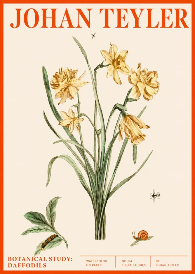 Johan Teyler Daffodils No4 - Plakat