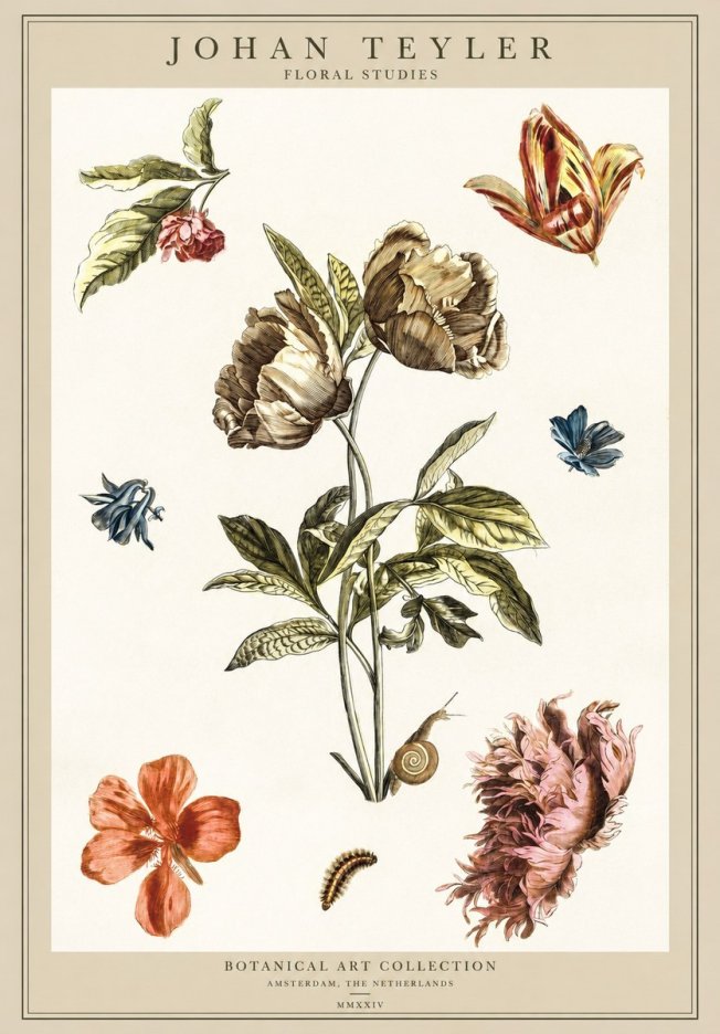 Johan Teyler Floral Studies No1 - Plakat