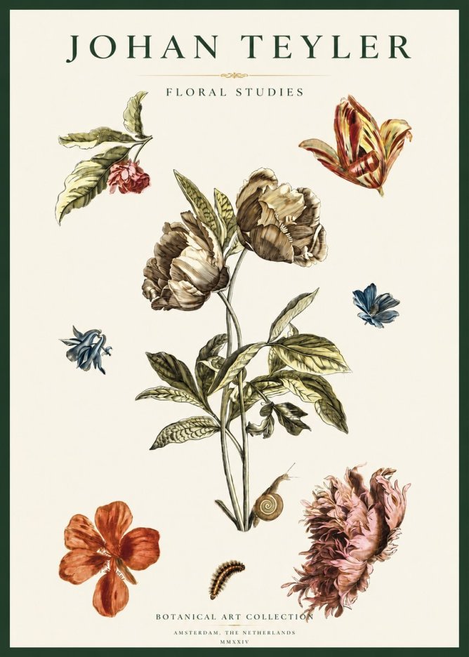 Johan Teyler Floral Studies No2 - Plakat