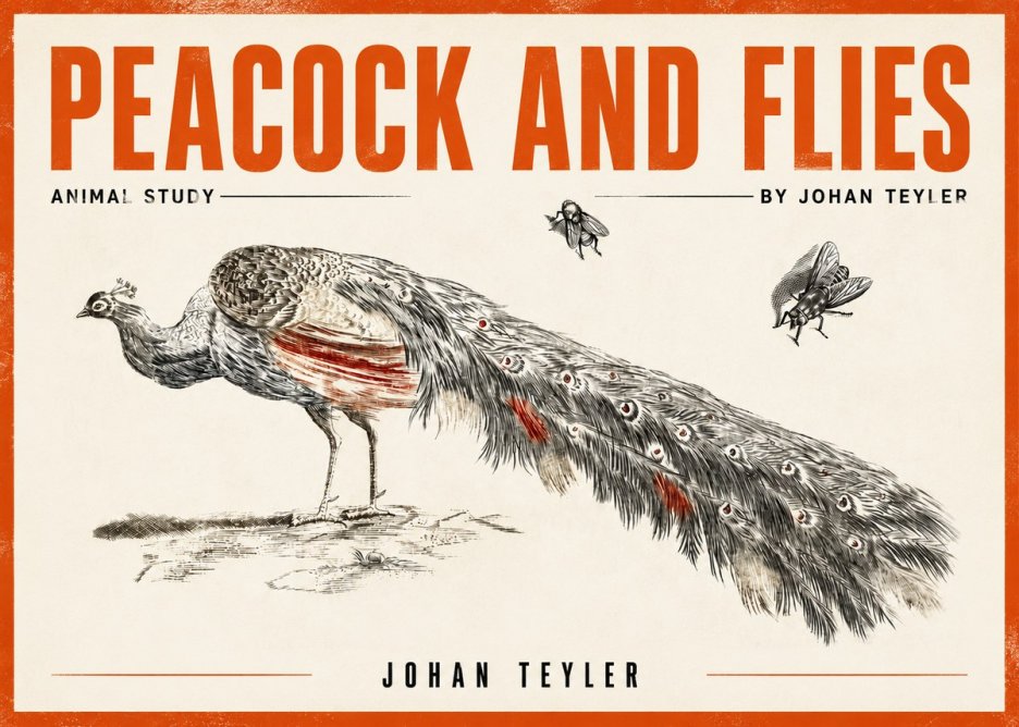 Johan Teyler Peacock and Flies - Animal Study No3 - Plakat
