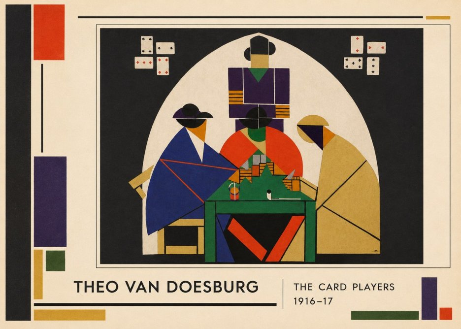 Theo van Doesburg The Card Players No1 - Plakat