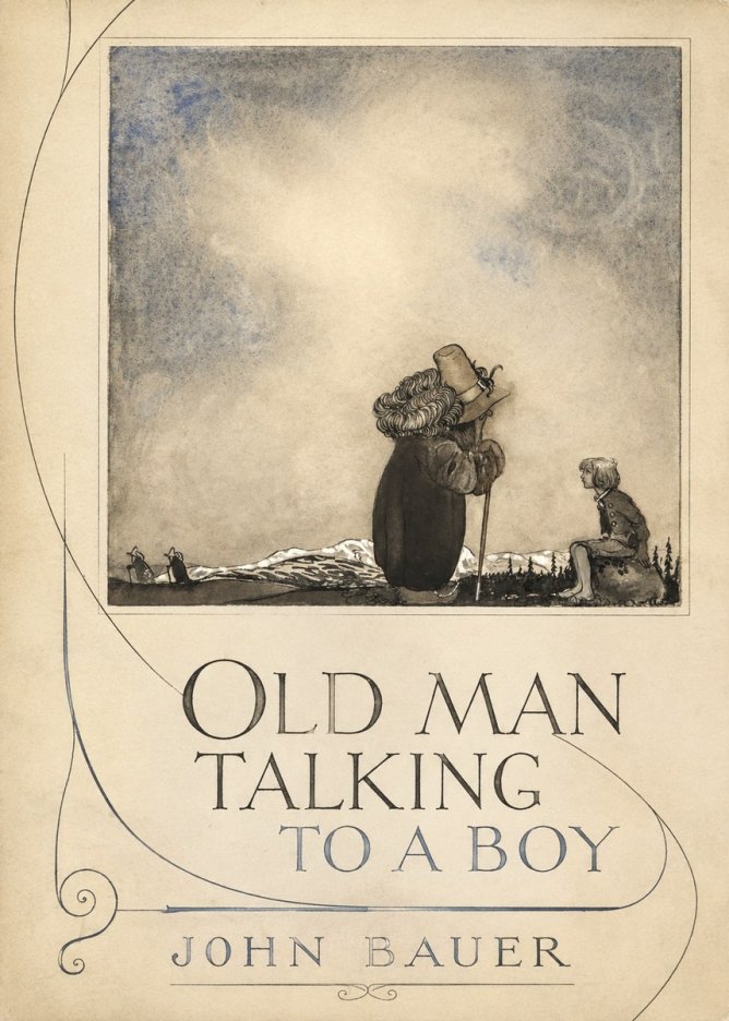 John Bauer Old Man Talking to a Boy No5 - Plakat