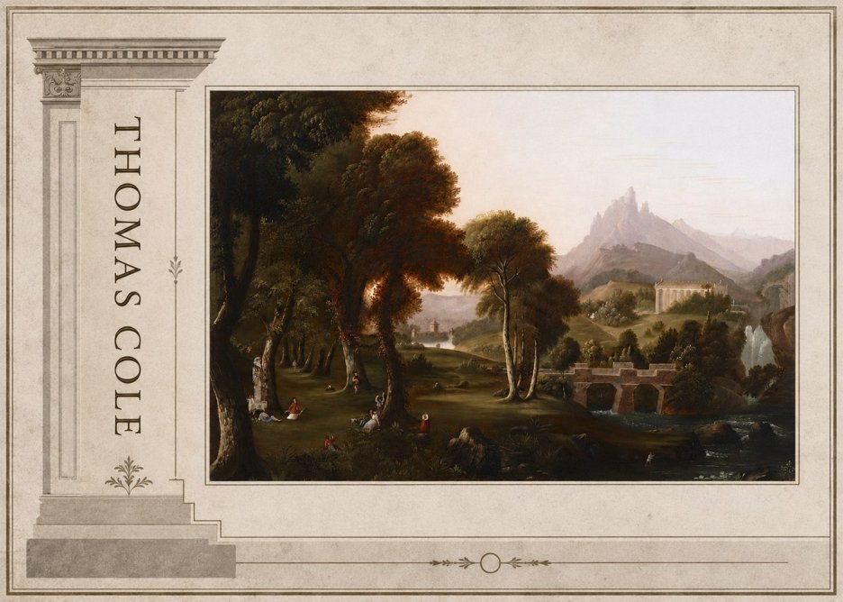 Thomas Cole The Old Mill, Sunset No2 - Plakat