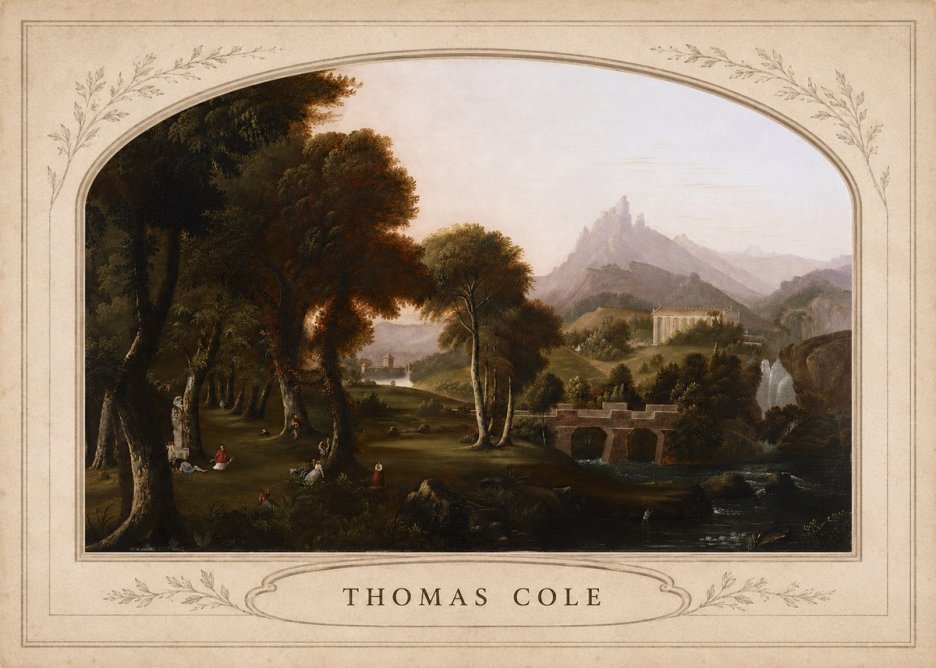 Thomas Cole The Old Mill, Sunset No3 - Plakat