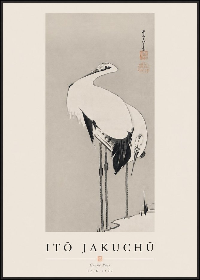 Itō Jakuchū Crane Pair No3 - Plakat