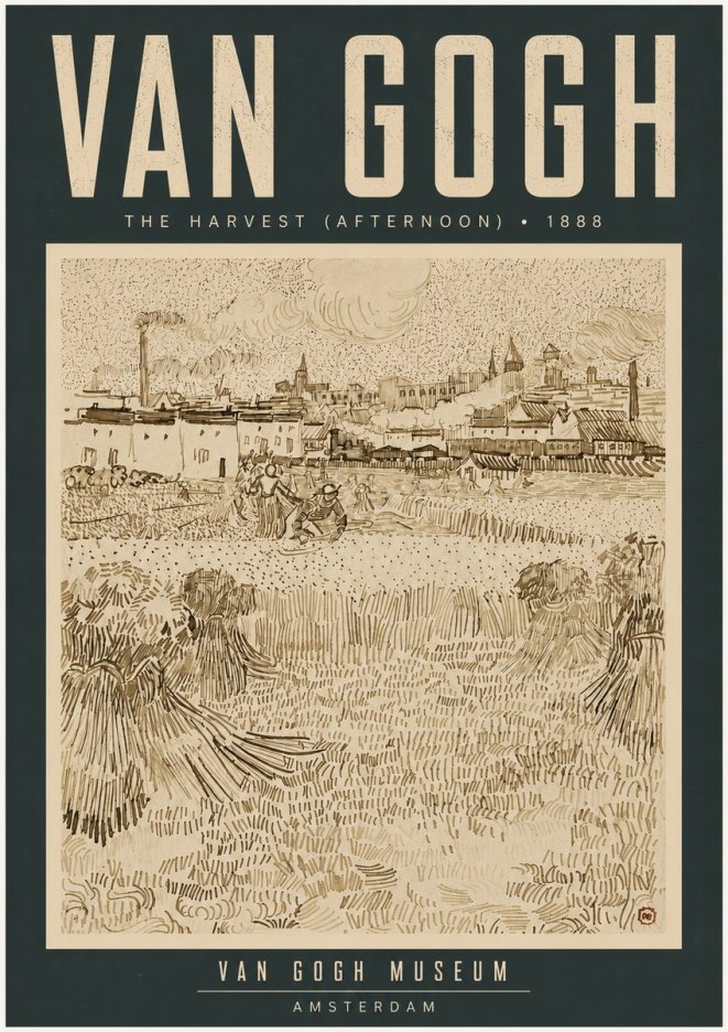 Van Gogh The Harvest (Afternoon) No4 - Plakat