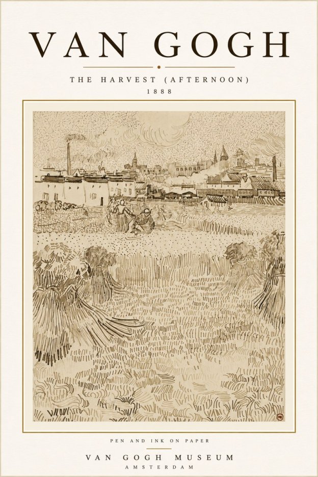 Van Gogh The Harvest (Afternoon) No6 - Plakat